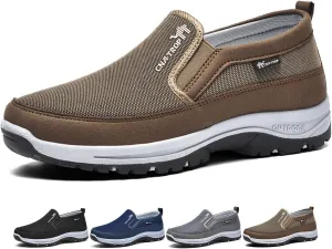 Auguscare Shoes Men, Mesh Breathable Comfort Non Slip Outdoor Flats Sneakers, Orthopedic Travel Plimsolls Slip-On Loafers