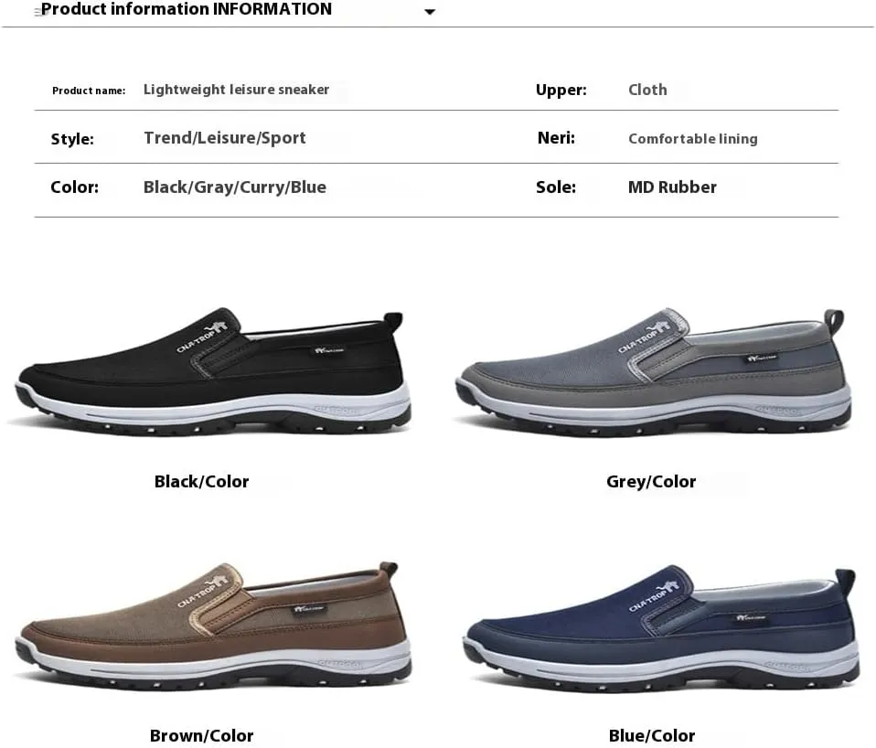 Auguscare Shoes Men, Mesh Breathable Comfort Non Slip Outdoor Flats Sneakers, Orthopedic Travel Plimsolls Slip-On Loafers