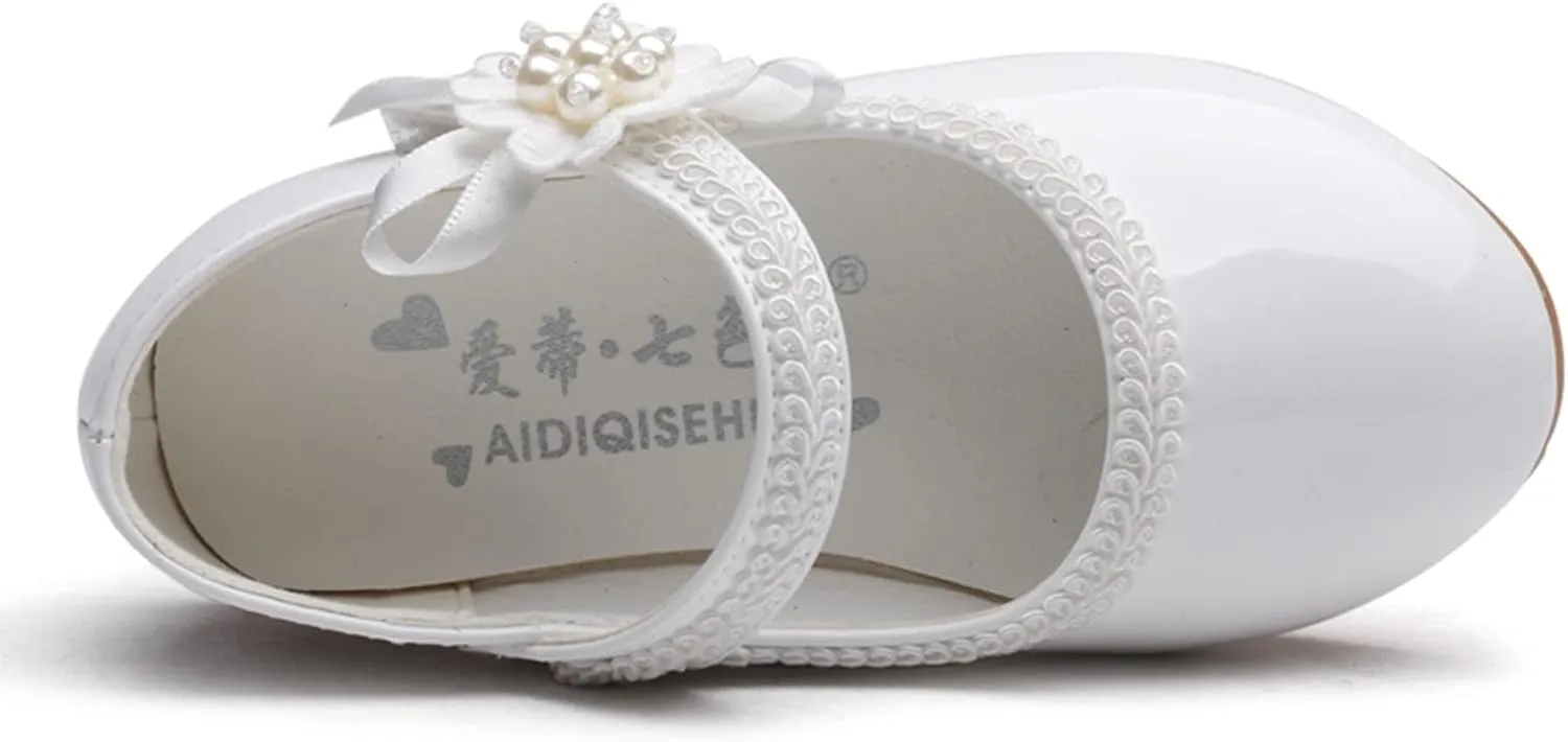 Baby Girls Dress Shoes Mary Jane Ballet Flats Flower Girl School Party Wedding Shoes Girls Slip On Walking Shoes