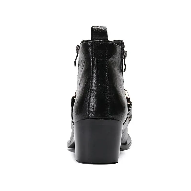 Black Gold Accent Chain Boots