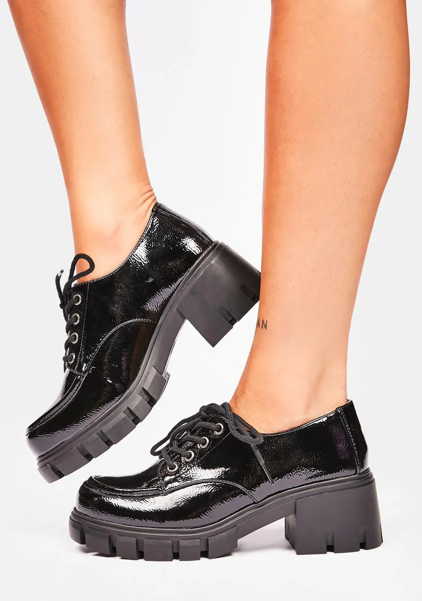 Black Patent Noyz Platform Oxfords