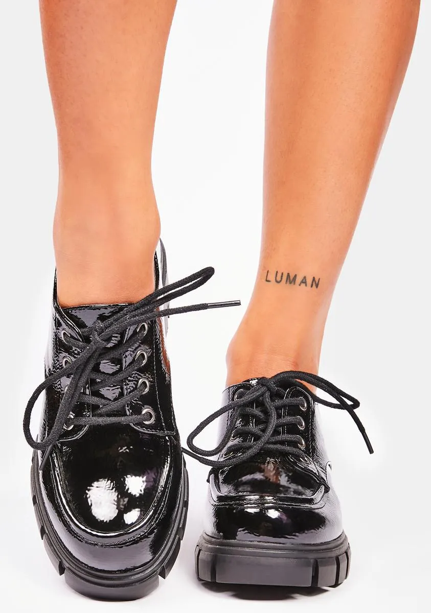 Black Patent Noyz Platform Oxfords