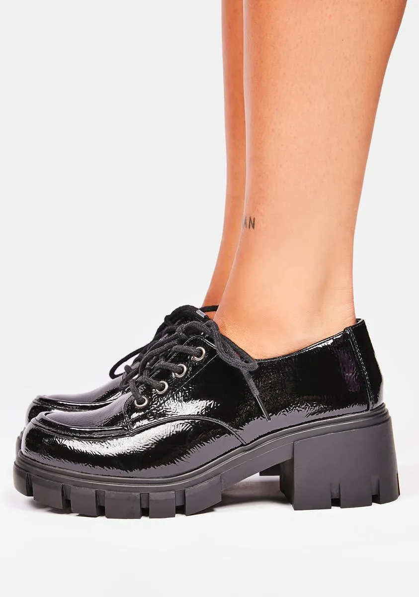 Black Patent Noyz Platform Oxfords