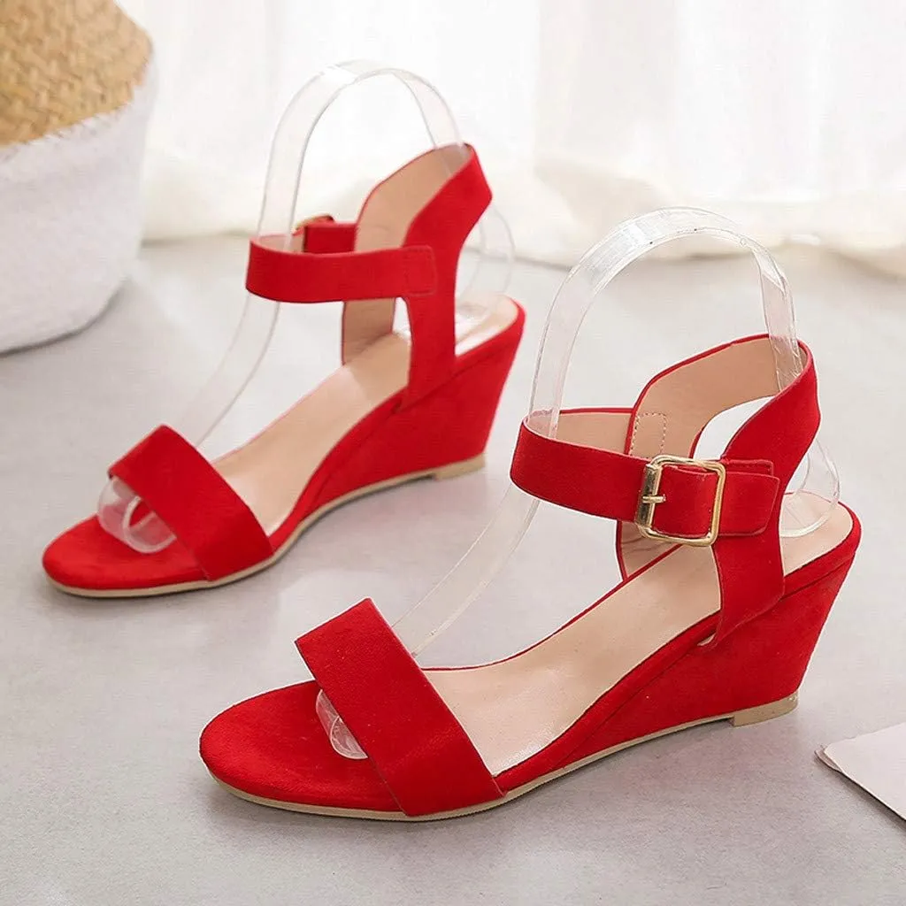 Black Sandals Women Wedge, Women's Ankle Strap Chunky Chunky Heel Sandals Block Open Toe Party Dress Shoes