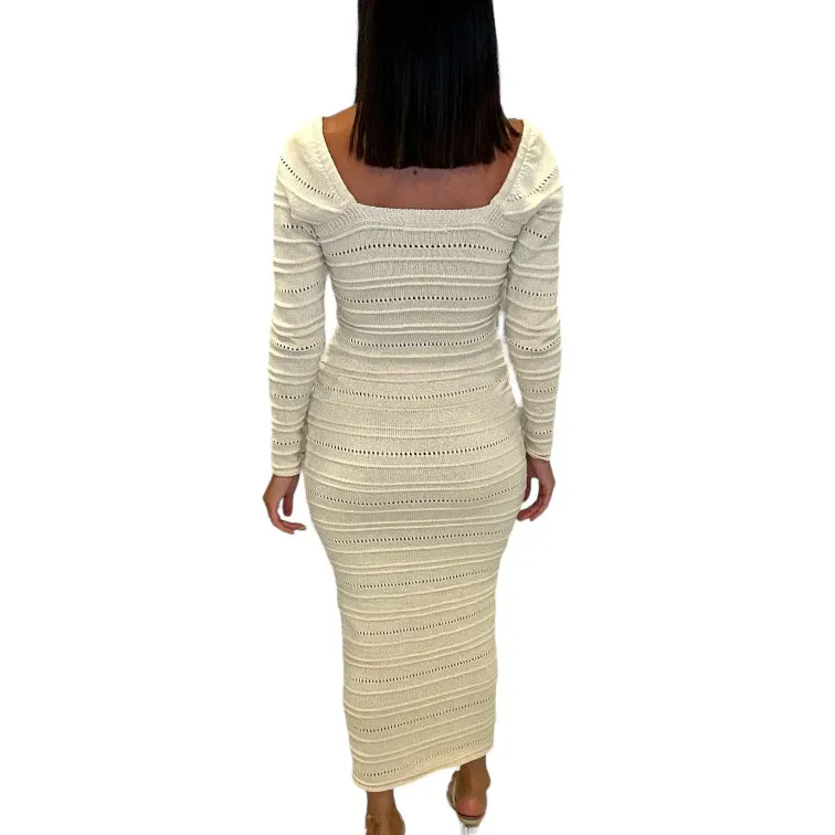 Crochet Knit Midi Dress