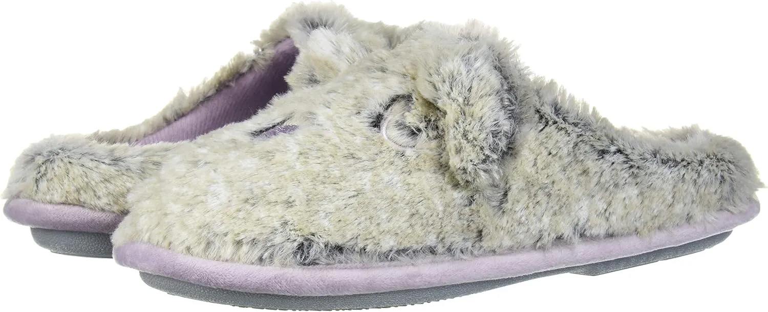 Dearfoams Unisex-Child Kids Toddlers faux faux fur Critter Clog Slipper