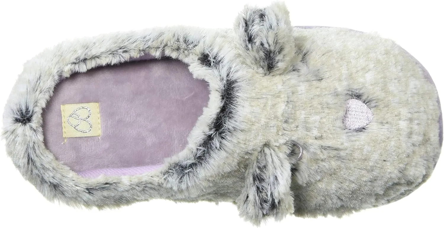 Dearfoams Unisex-Child Kids Toddlers faux faux fur Critter Clog Slipper