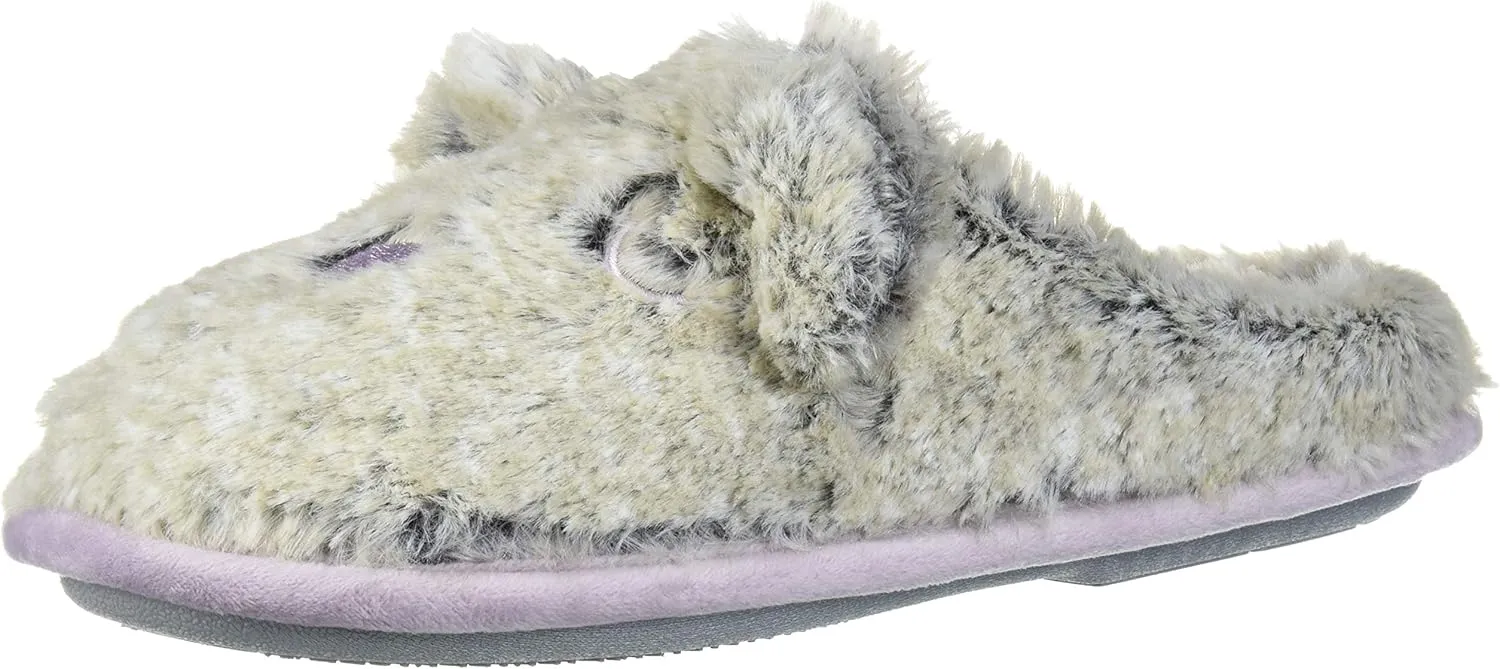 Dearfoams Unisex-Child Kids Toddlers faux faux fur Critter Clog Slipper