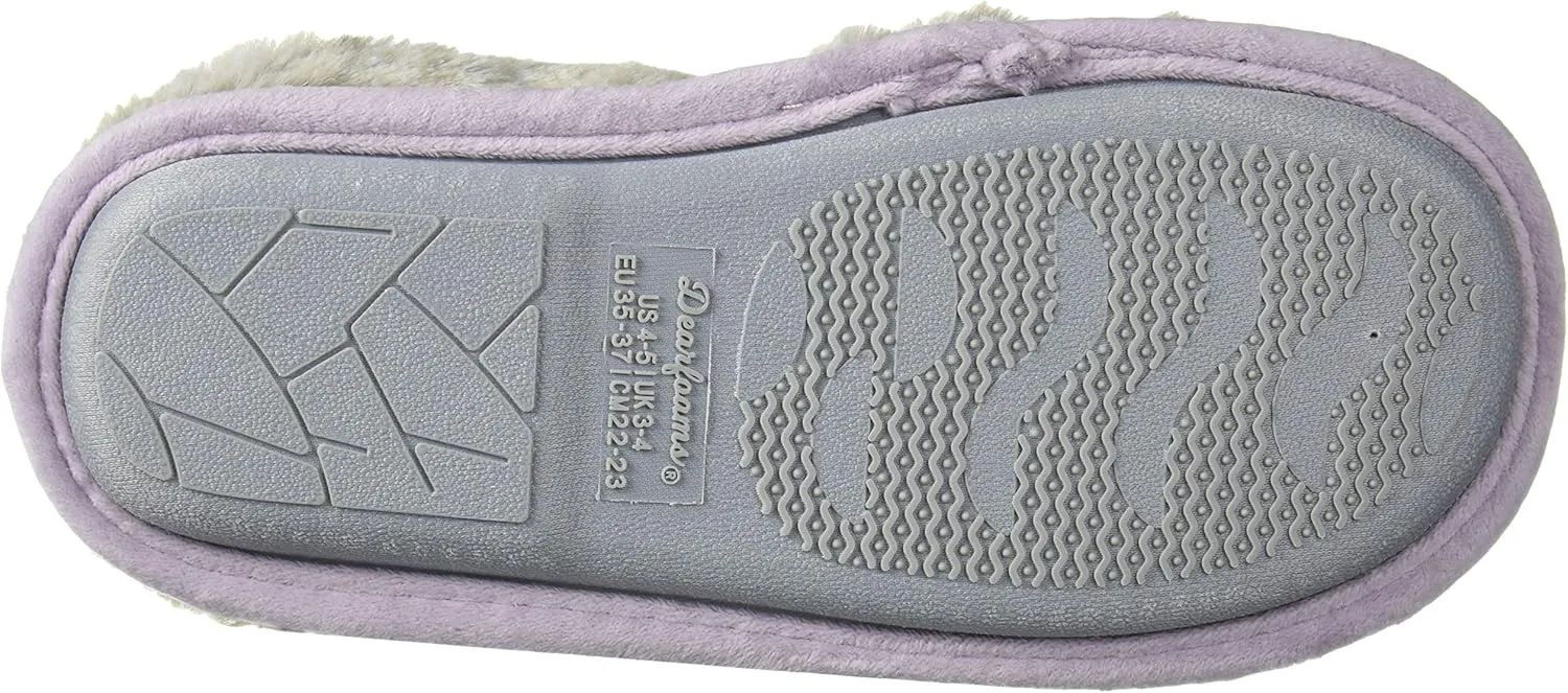 Dearfoams Unisex-Child Kids Toddlers faux faux fur Critter Clog Slipper