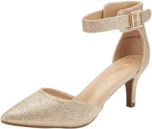DREAM PAIRS Kitten Heel Low Heel for Women Closed Pointed Toe Pumps Wedding Party Sexy Dress Shoes Lowpointed