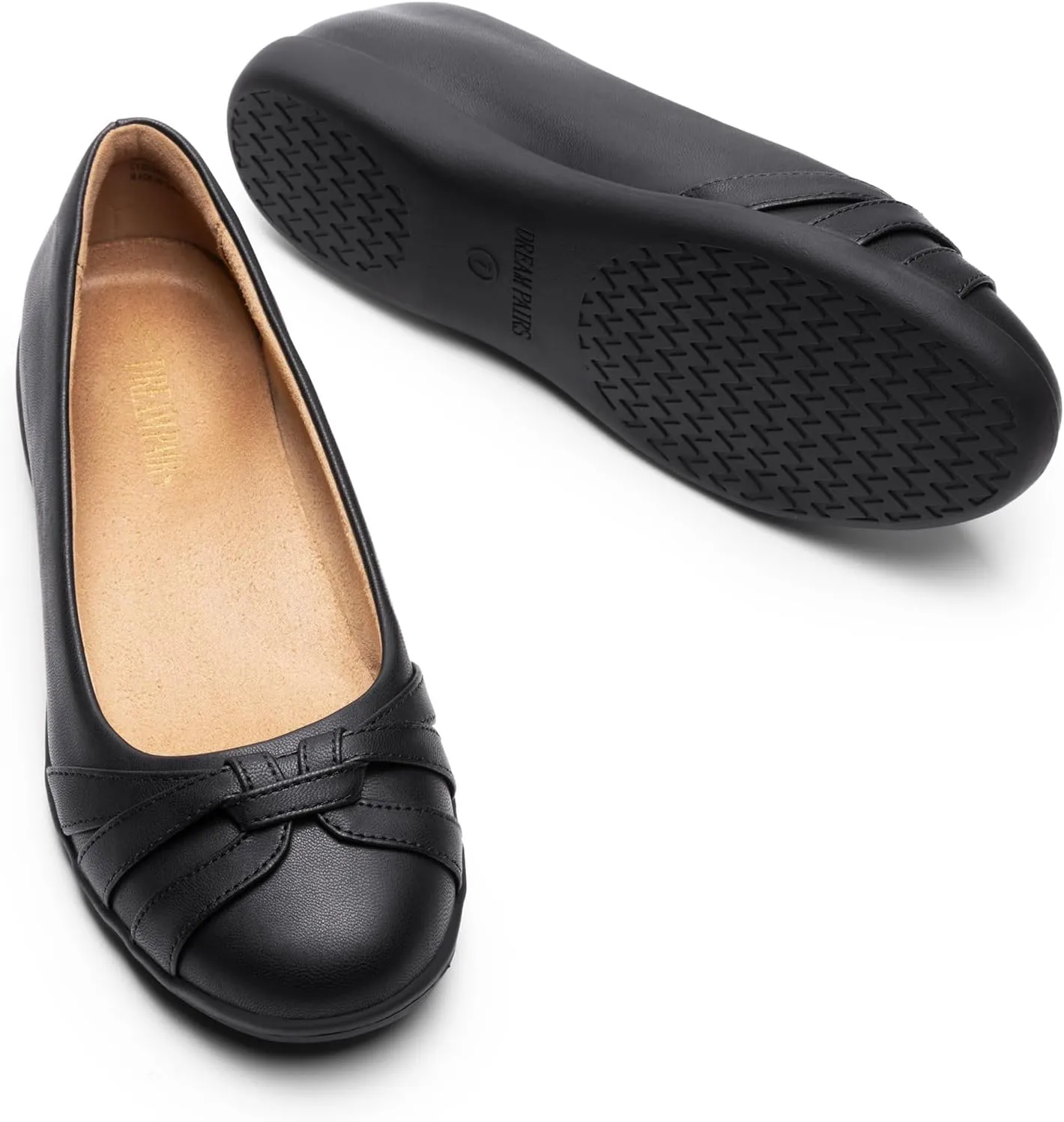 DREAM PAIRS Womens Ballet Flats, Comfortable Round Toe Slip on Dressy Work Office Shoes with Arch Support