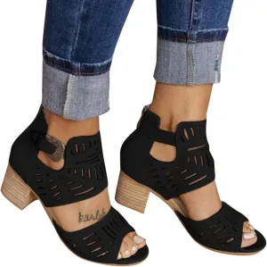 Dress Sandals for Women, Sandals Women Rhinestones Comfy Ankle Sandal Bling Hollow Out Shoes Summer Sandals