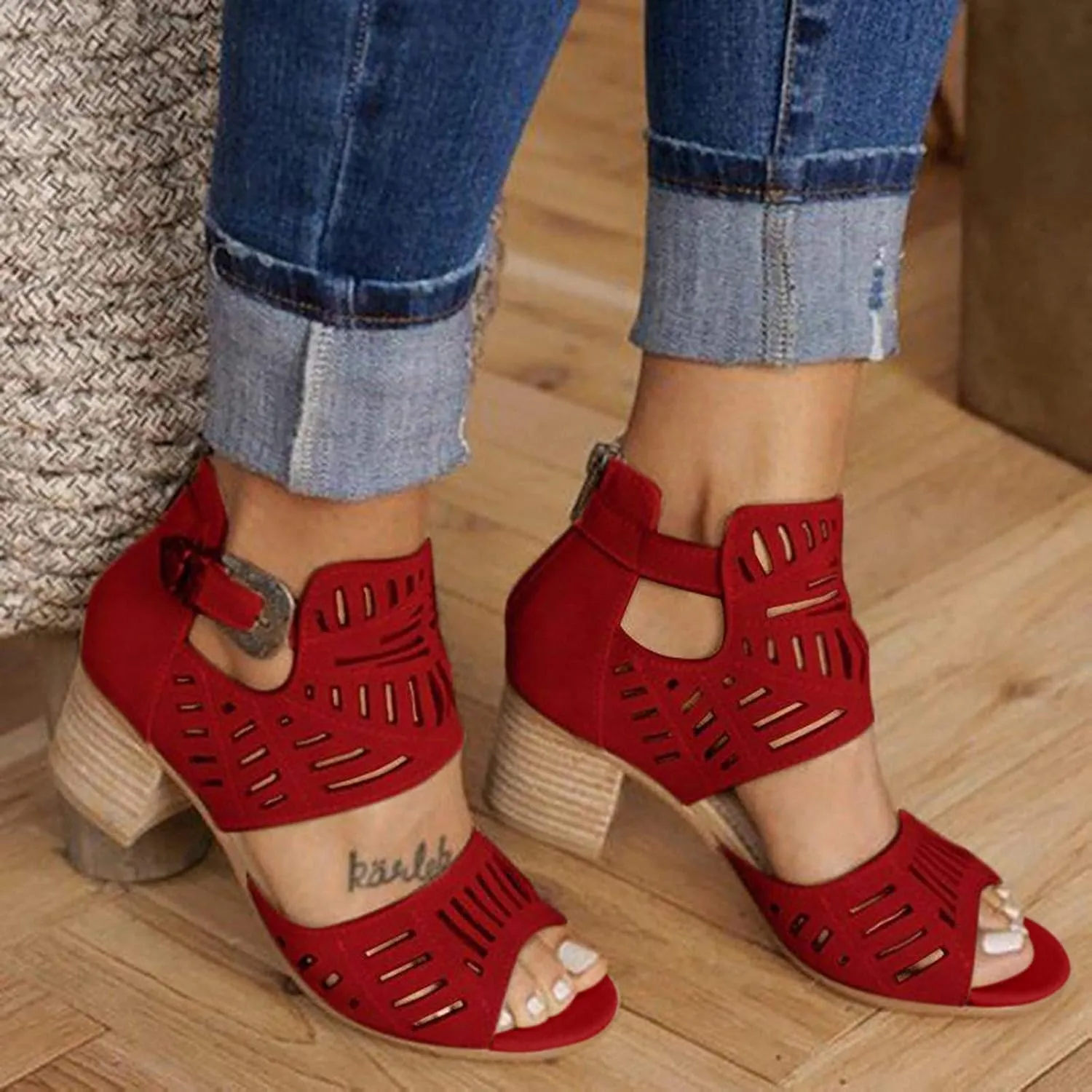 Dress Sandals for Women, Sandals Women Rhinestones Comfy Ankle Sandal Bling Hollow Out Shoes Summer Sandals