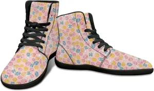 Easter Print High Top Barefoot Shoes - Non-Slip Running Shoes, Men Grounded Footwear, Casual Gym Shoes