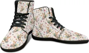 Easter Print High Top Barefoot Shoes - Non-Slip Running Shoes, Men Grounded Footwear, Casual Gym Shoes