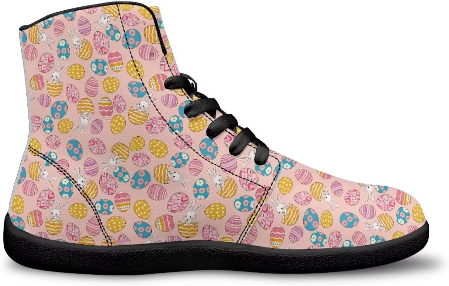 Easter Print High Top Barefoot Shoes - Non-Slip Running Shoes, Men Grounded Footwear, Casual Gym Shoes