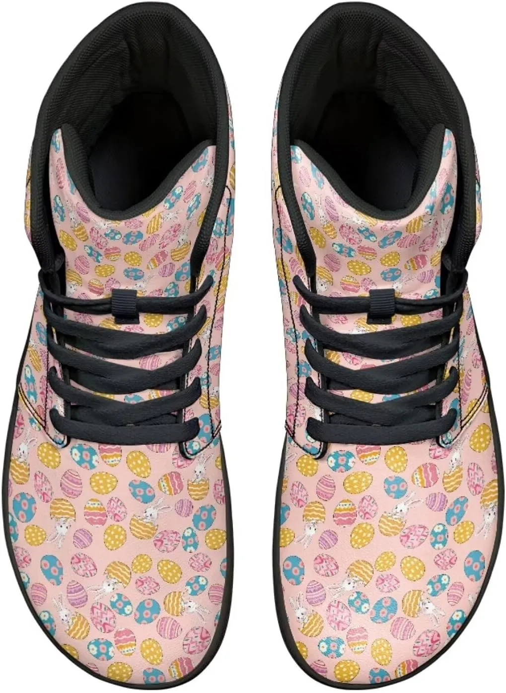 Easter Print High Top Barefoot Shoes - Non-Slip Running Shoes, Men Grounded Footwear, Casual Gym Shoes