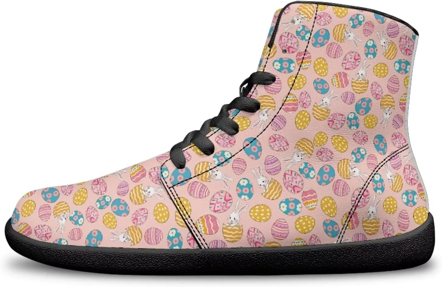 Easter Print High Top Barefoot Shoes - Non-Slip Running Shoes, Men Grounded Footwear, Casual Gym Shoes