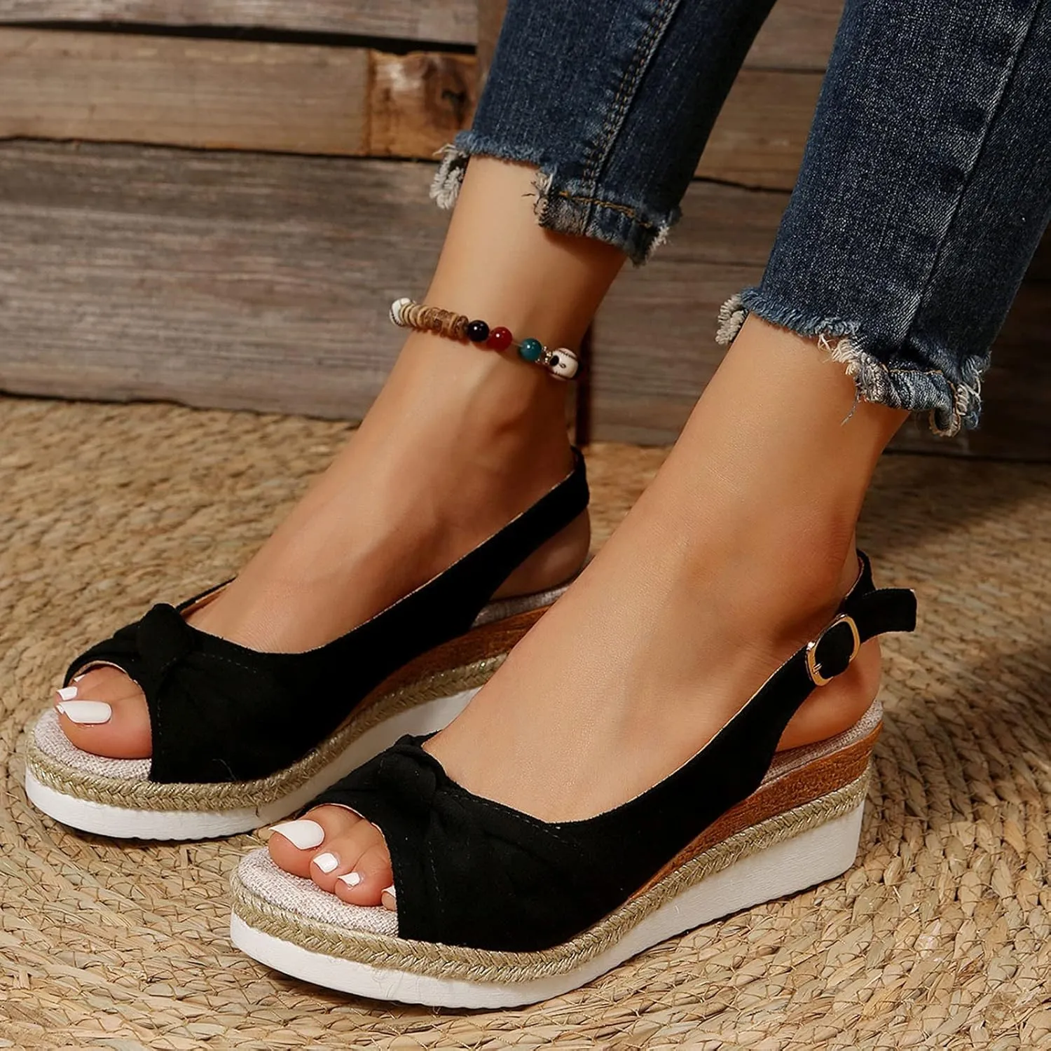 Eduavar Sandals for Women 2025 Strappy Dress Pumps Buckle Open Round Toe Slingback Dating Comfort Low Heel Heeled Sandals