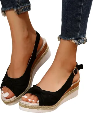 Eduavar Sandals for Women 2025 Strappy Dress Pumps Buckle Open Round Toe Slingback Dating Comfort Low Heel Heeled Sandals