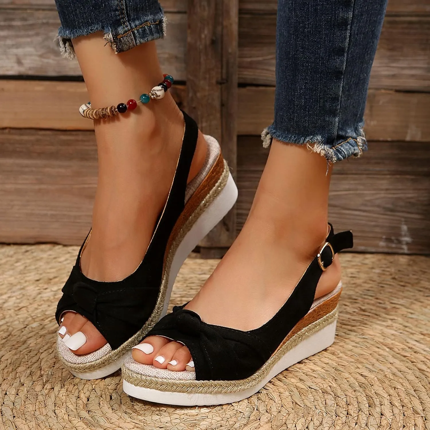 Eduavar Sandals for Women 2025 Strappy Dress Pumps Buckle Open Round Toe Slingback Dating Comfort Low Heel Heeled Sandals