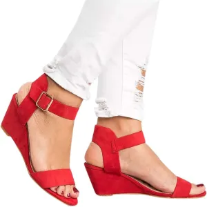 Eduavar Womens Wedge Sandals, Summer Sandals for Women 2023 Open Toe Ankle Strap Wedge Sandals Summer Dress Shoes