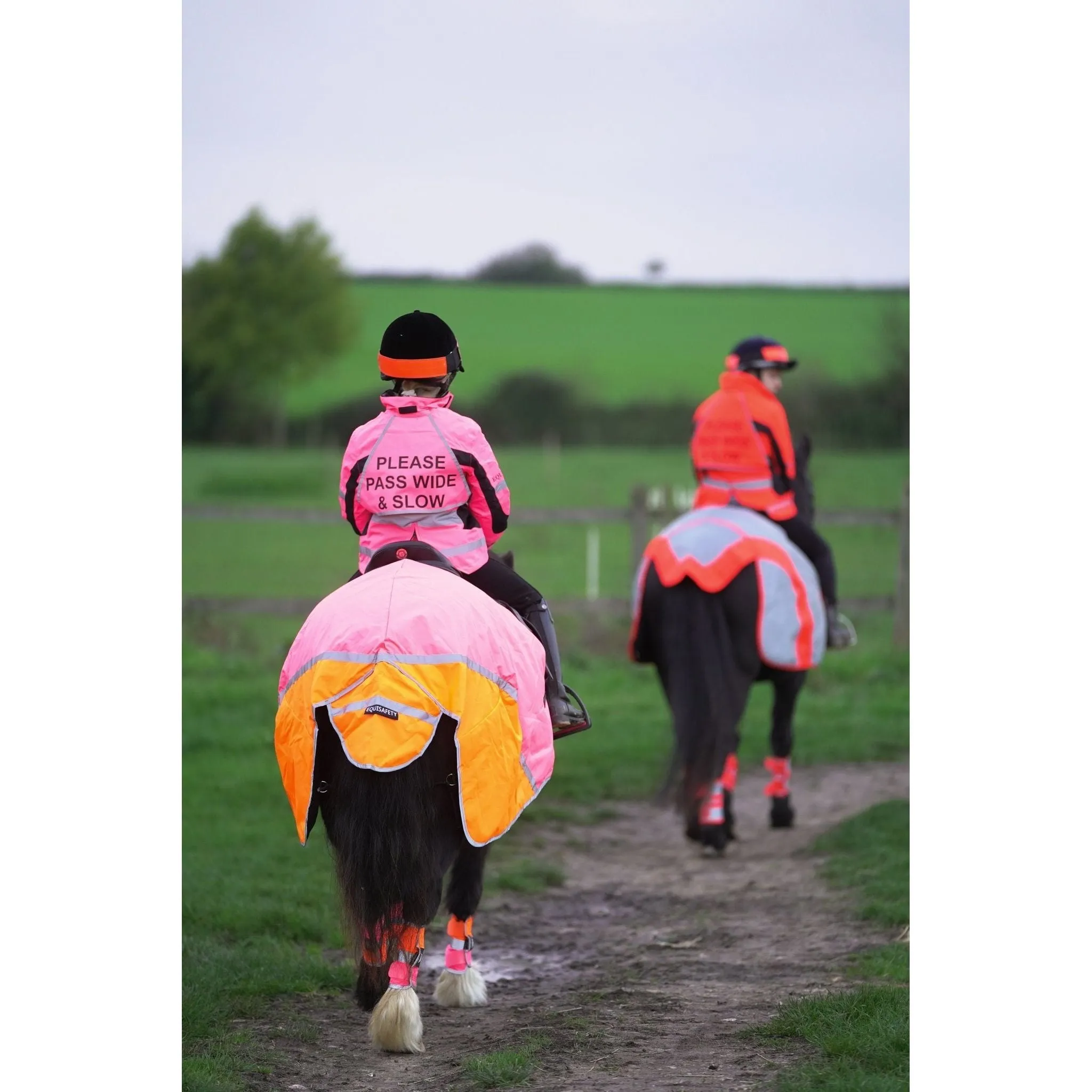 Equisafety Multi Coloured Waterproof Hi Viz Horse Sheet - Yellow / Orange
