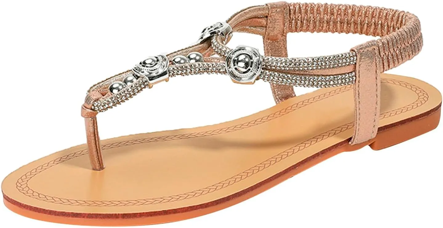 Flip Flops for Women Comfort Arch Support Sandals Summer Beach Walking Sandals Casual Ankle Elastic Shoes