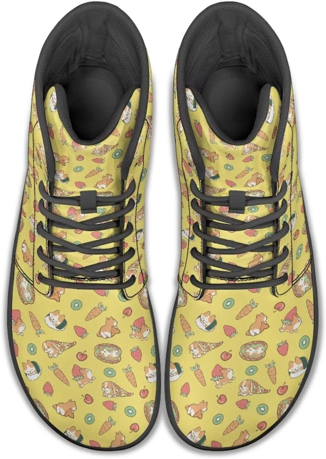 High Top Animal Design Zero-Drop Barefoot Shoes, Wide Toe Shoes for Men - Rubber Sole Running Shoes