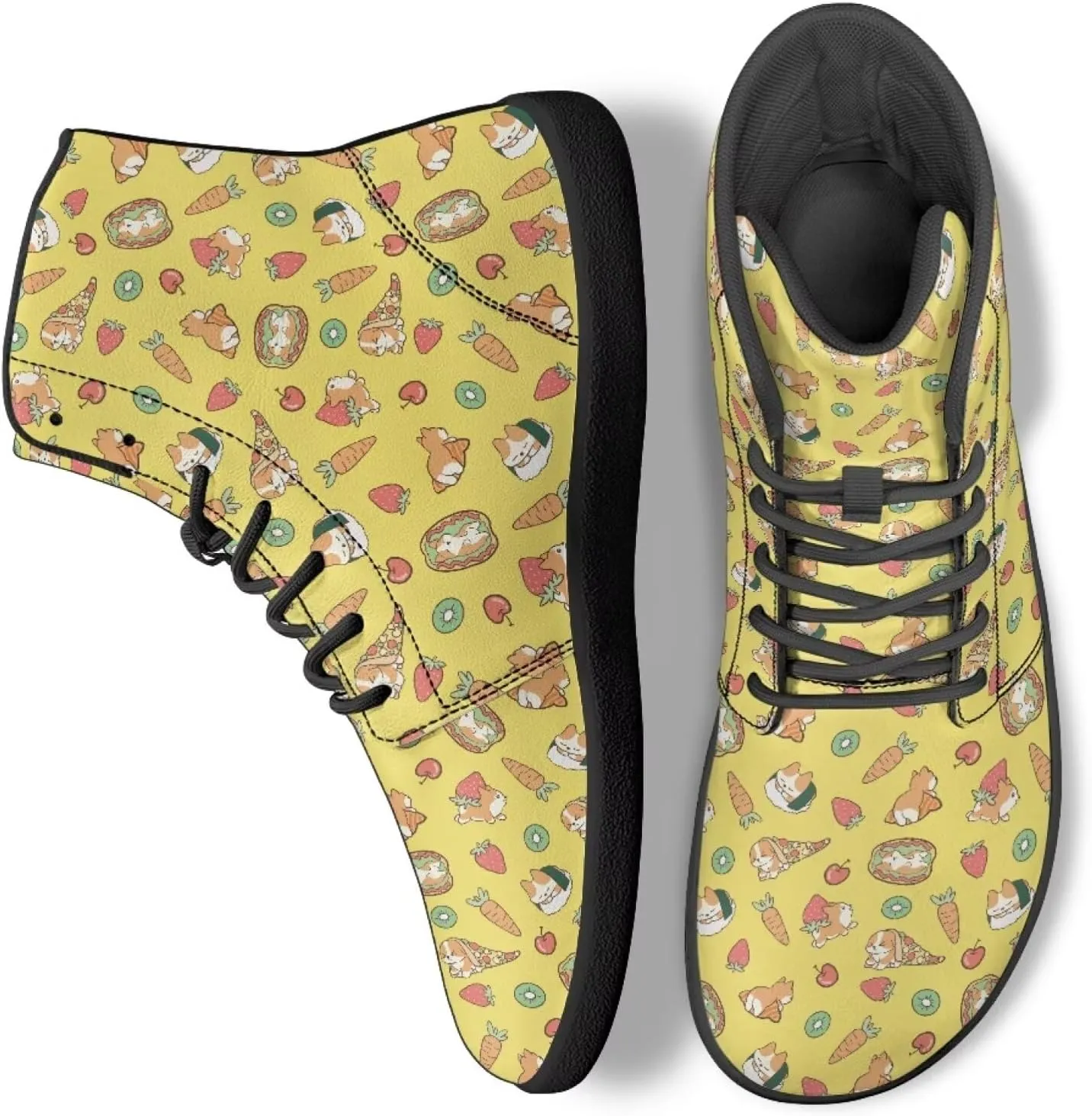 High Top Animal Design Zero-Drop Barefoot Shoes, Wide Toe Shoes for Men - Rubber Sole Running Shoes