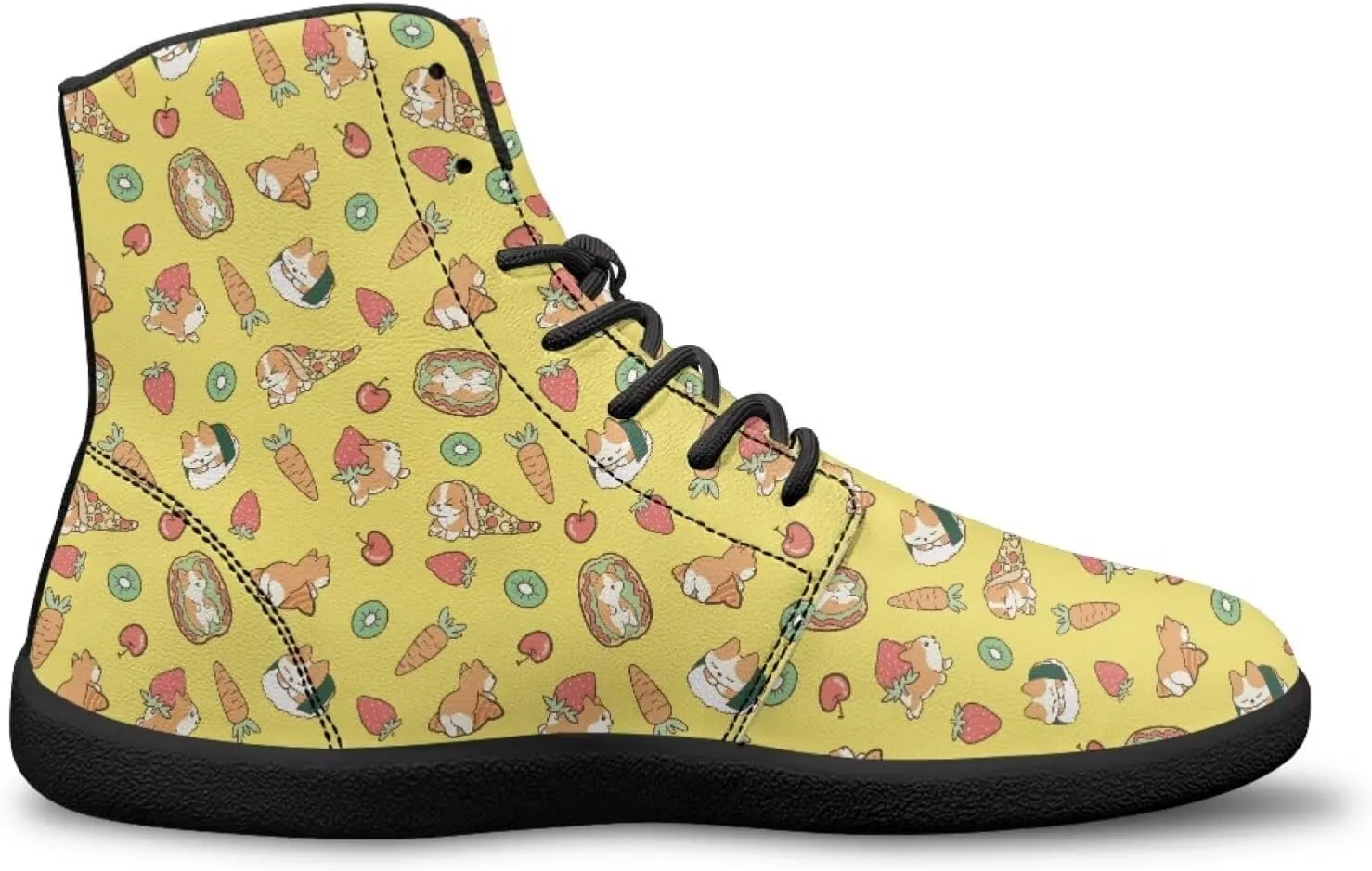 High Top Animal Design Zero-Drop Barefoot Shoes, Wide Toe Shoes for Men - Rubber Sole Running Shoes