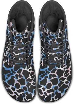 High Top Animal Print Barefoot Running Shoes for Men Grounded Footwear Wide Toe Box Gym Shoes Casual Mens Shoes
