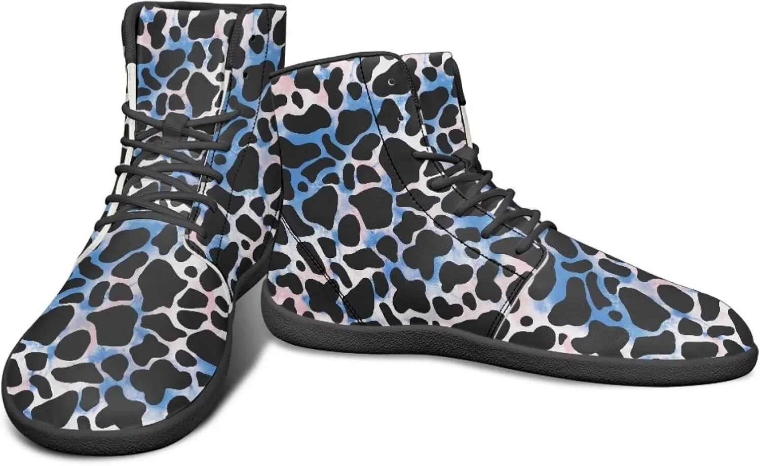 High Top Animal Print Barefoot Running Shoes for Men Grounded Footwear Wide Toe Box Gym Shoes Casual Mens Shoes