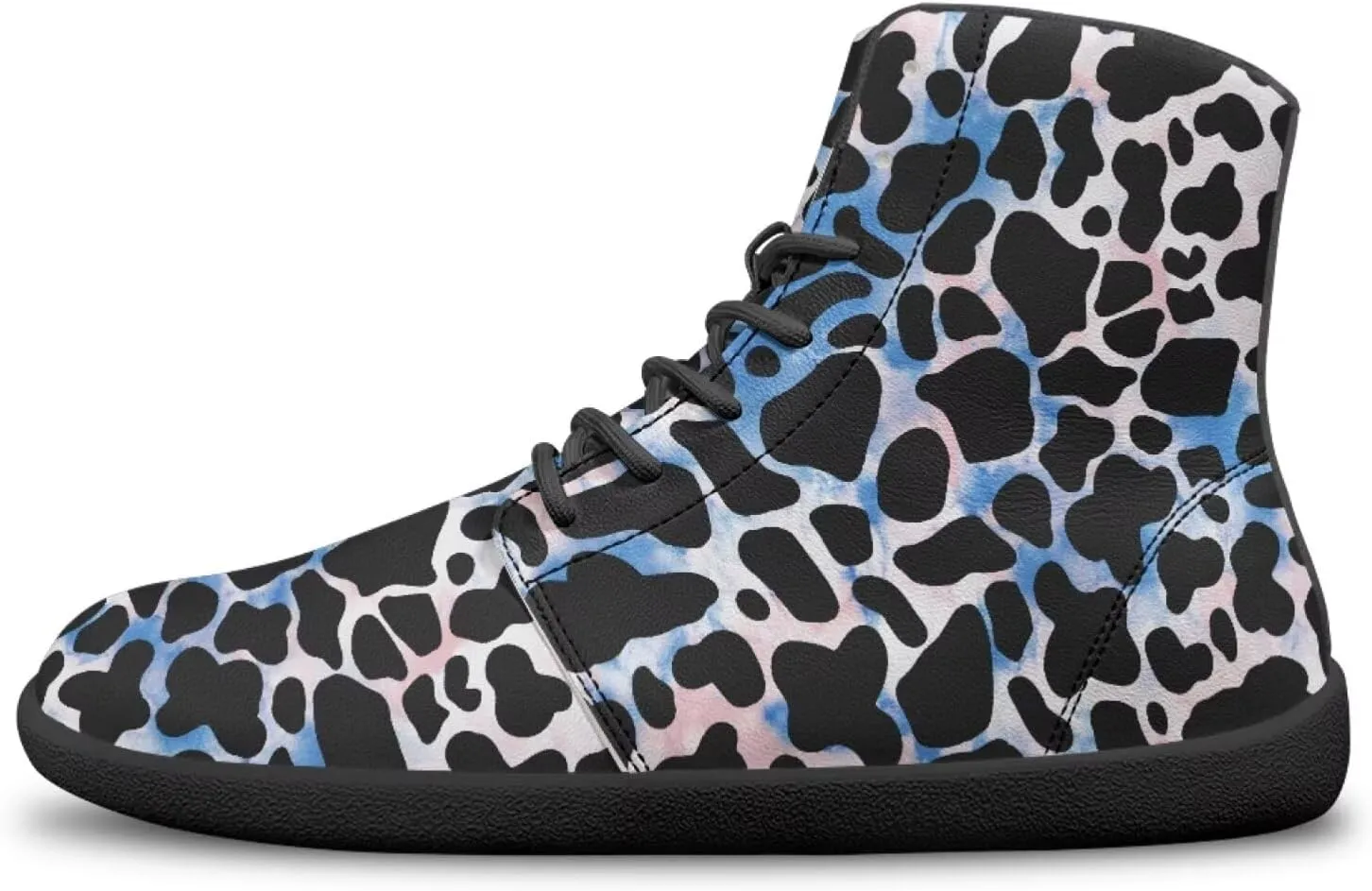 High Top Animal Print Barefoot Running Shoes for Men Grounded Footwear Wide Toe Box Gym Shoes Casual Mens Shoes