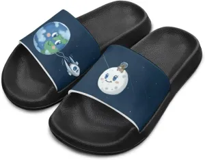 Jeiento Kids Slides Slip On Beach Sandals Anti Skid Sole Comfy Youth Boy Girl Pool Shoes Cute Cartoon Slippers for Indoor Outdoor