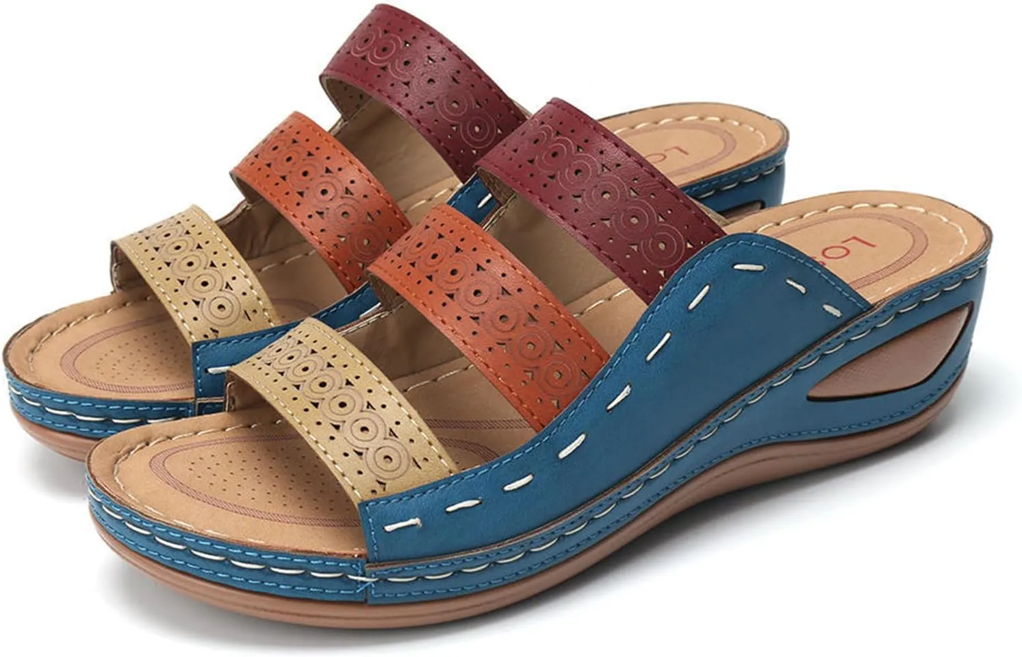 Ladmiple Sandals for Women Casual Summer 2023 Comfy Orthopedic Sandals with Arch Support Slippers Roman Open Toe Shoes
