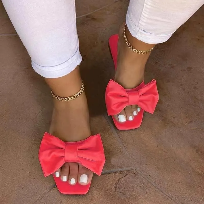 Ladmiple Sandals for Women Dressy Summer,Women's Cute Bow Knot Beach Flip Flops Flats Comfy Casual Platform Shoes Sandal