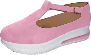 Ladmiple Sandals Women Dressy Summer Comfy Slip On Flip Flops Platform Sandal Causal Travel Ankle Buckle Orthopedic Shoe