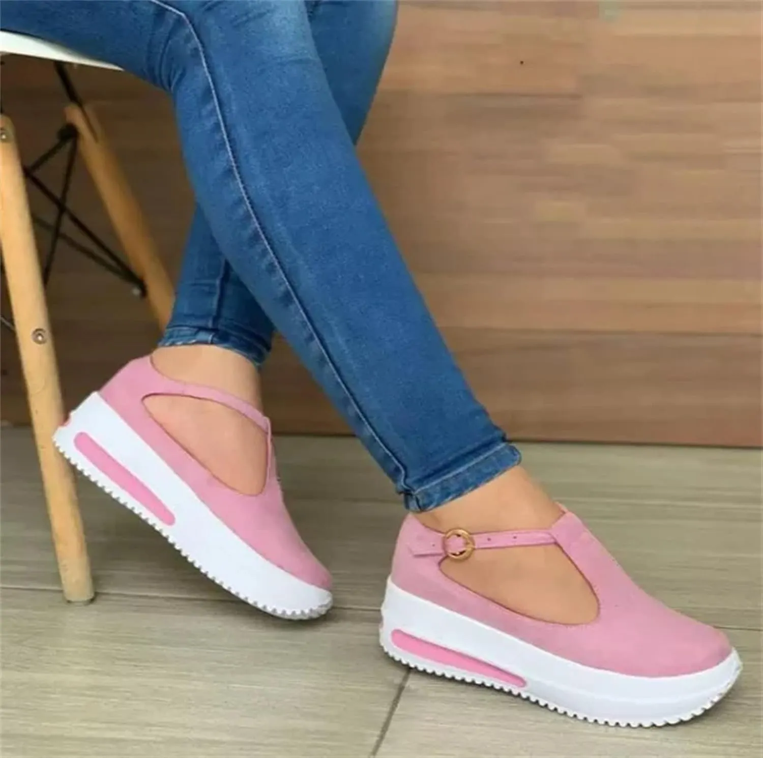 Ladmiple Sandals Women Dressy Summer Comfy Slip On Flip Flops Platform Sandal Causal Travel Ankle Buckle Orthopedic Shoe