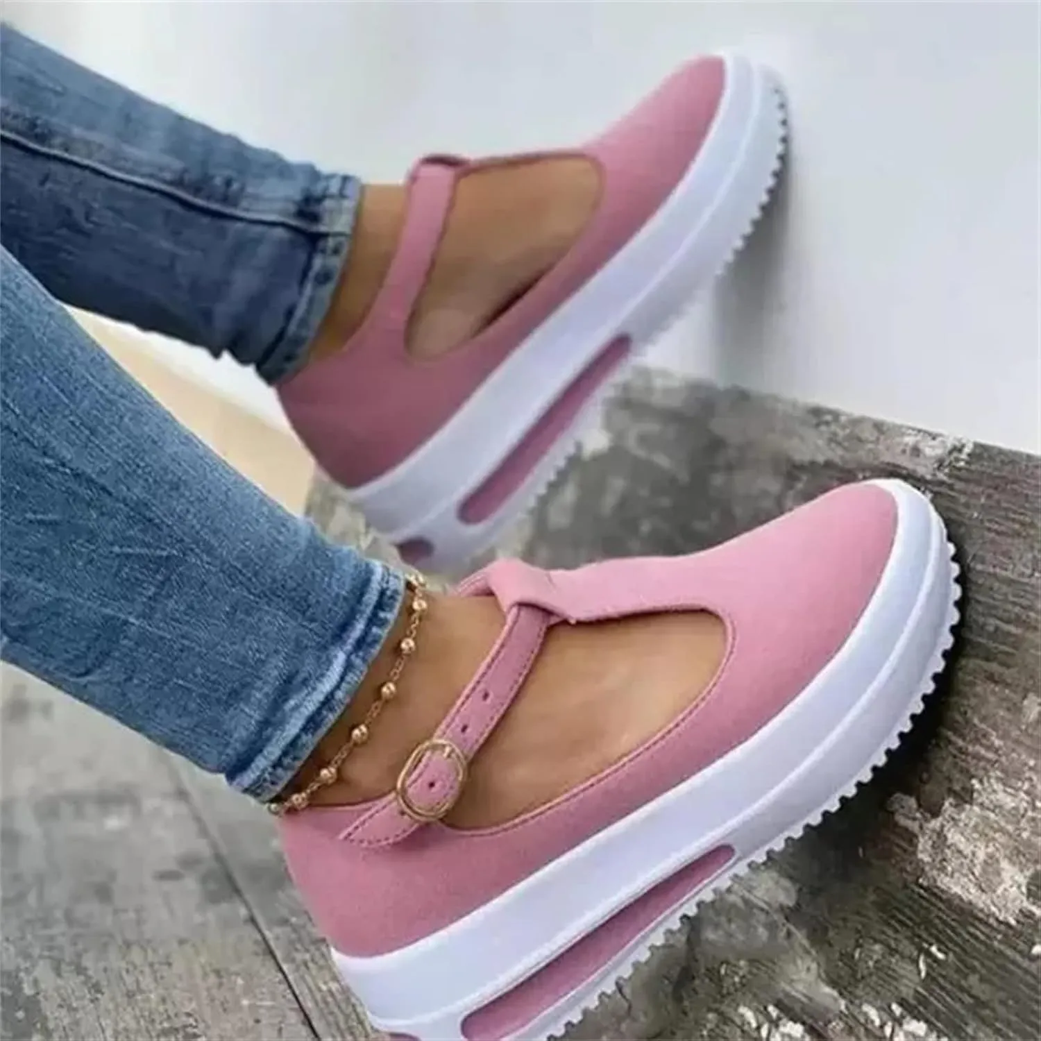 Ladmiple Sandals Women Dressy Summer Comfy Slip On Flip Flops Platform Sandal Causal Travel Ankle Buckle Orthopedic Shoe