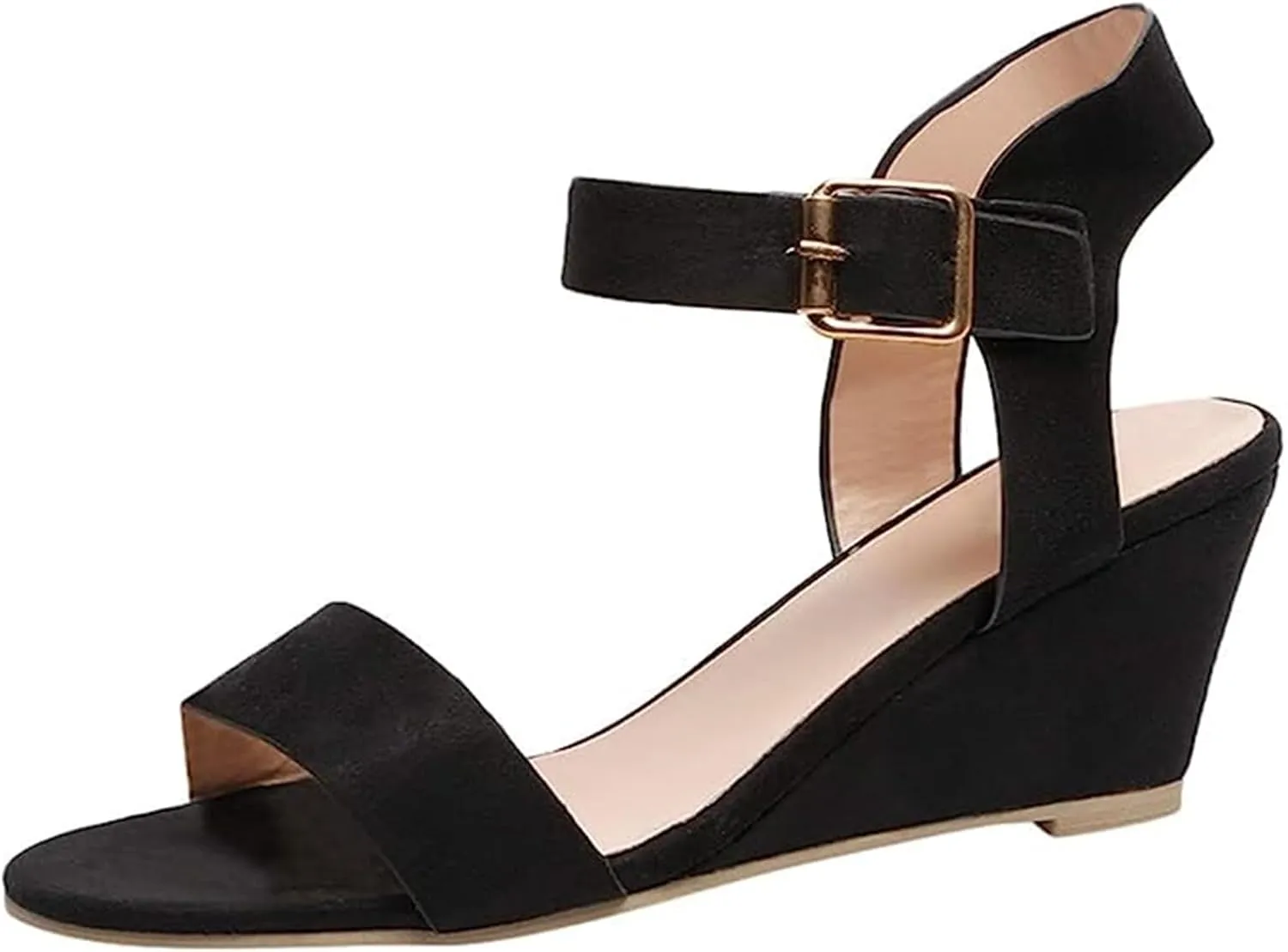 Ladmiple Summer Sandals for Women 2023 Comfy Ankle Strap Slip On Wedge Sandal Open Toe Casual High Heels Platform Wedges