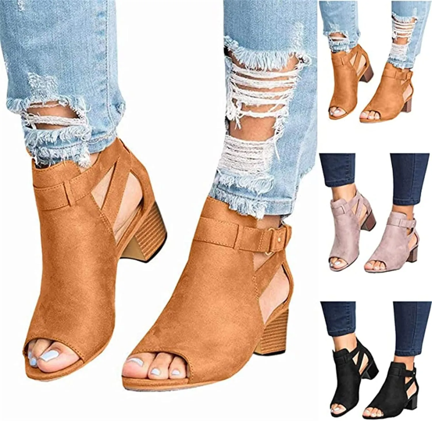 Ladmiple Summer Sandals for Women 2023 Comfy Wedges Ankle Strap Slip On Wedge Sandal Open Toe Casual Heel Platform Shoe
