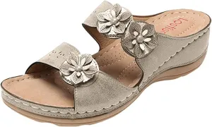 Ladmiple Summer Sandals for Women 2023 Dressy Wedge Orthopedic Flip Flops Sandals Slip On Open Toe Wedges Casual Shoes