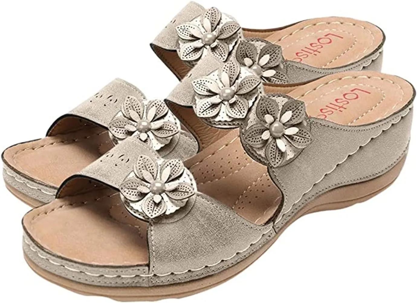Ladmiple Summer Sandals for Women 2023 Dressy Wedge Orthopedic Flip Flops Sandals Slip On Open Toe Wedges Casual Shoes