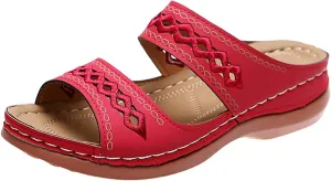 Ladmiple Summer Sandals for Women 2023 Wedge Slides Sandal Breathable Open Toe Dressy Comfort Slip On Orthopedic Sandals