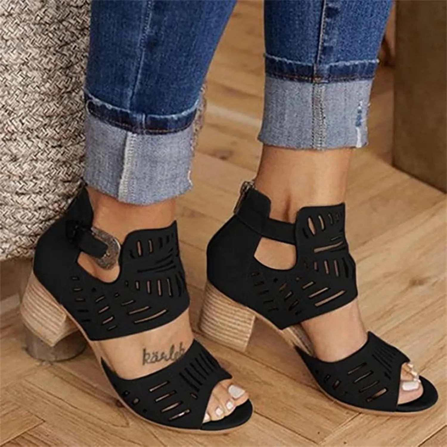 Ladmiple Wedge Sandals for Women 2023 Comfy Slip-On Hollow Out Sandal Summer Casual Beach Shoes Open Toe Dressy Platform