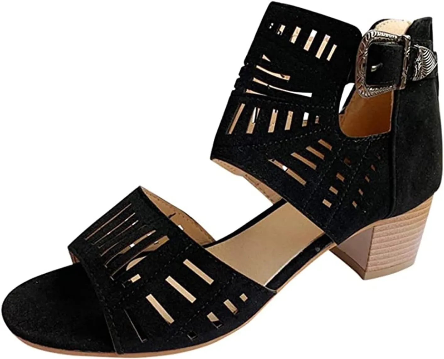 Ladmiple Wedge Sandals for Women 2023 Comfy Slip-On Hollow Out Sandal Summer Casual Beach Shoes Open Toe Dressy Platform