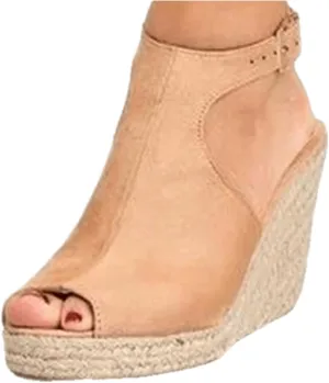 Ladmiple Wedge Sandals for Women Dressy Casual Summer Ankle Strap Open Toe High Heel Slip on Espadrilles Platform Sandal