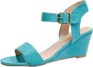 Ladmiple Wedge Sandals for Women,2023 Comfy Slip-On Sandal Summer Casual Beach Shoes Open Toe Dressy Espadrille Platform