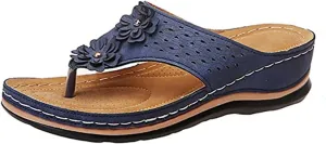 Ladmiple Womens Casual Summer Fashion Orthopedic Platform Flip Flops Arch Support Roman Clip Toe Slip On Slippers Shoes